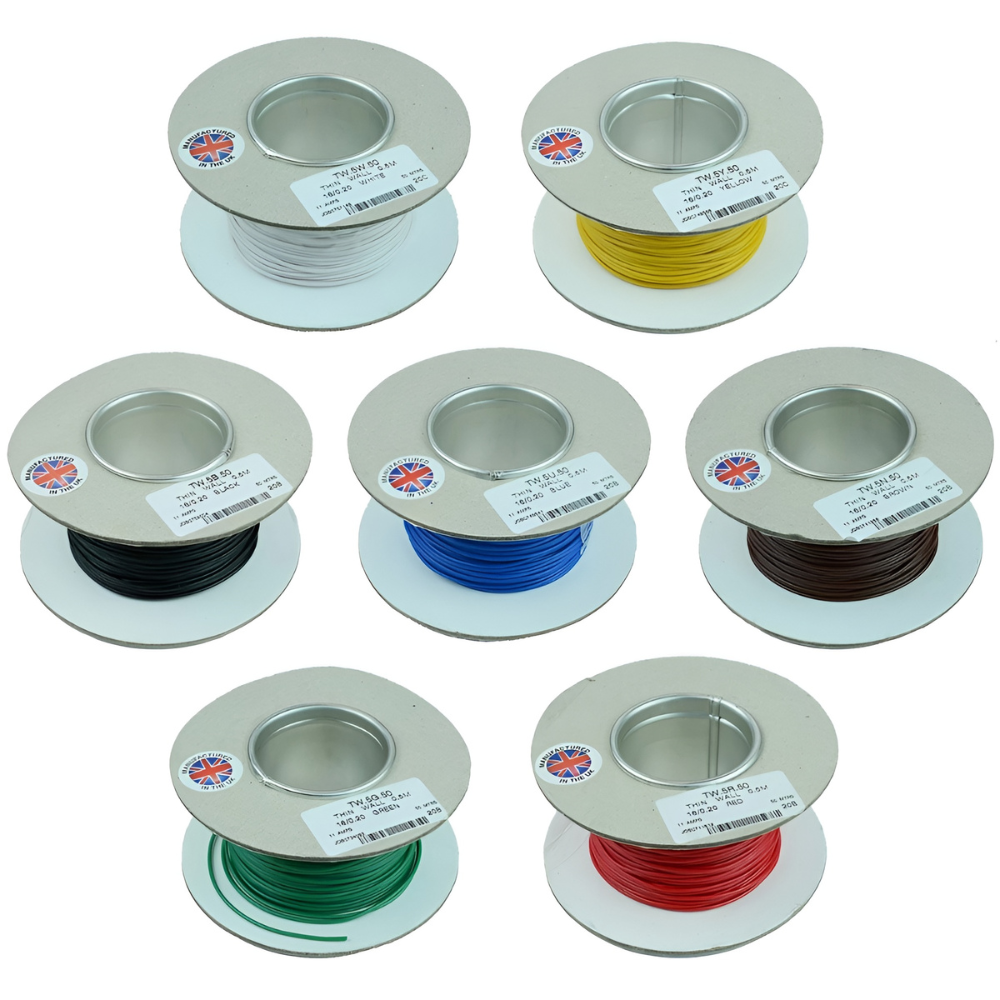 Single Core Auto Cable 1.0mm² – Thin Wall Automotive Wiring (16.5A) 50m Roll