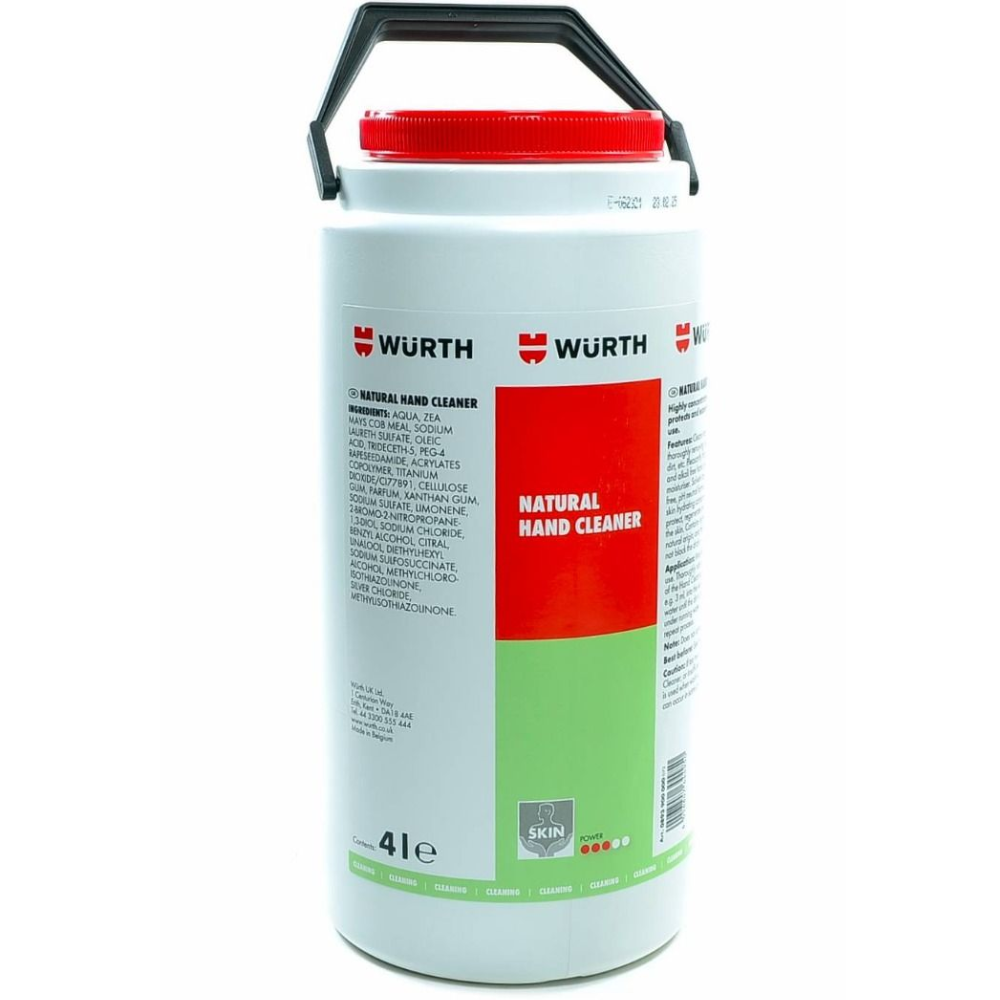 Würth Natural Heavy Duty Hand Cleaner – 4 Litre | Eco-Friendly, Microplastic-Free & Powerful