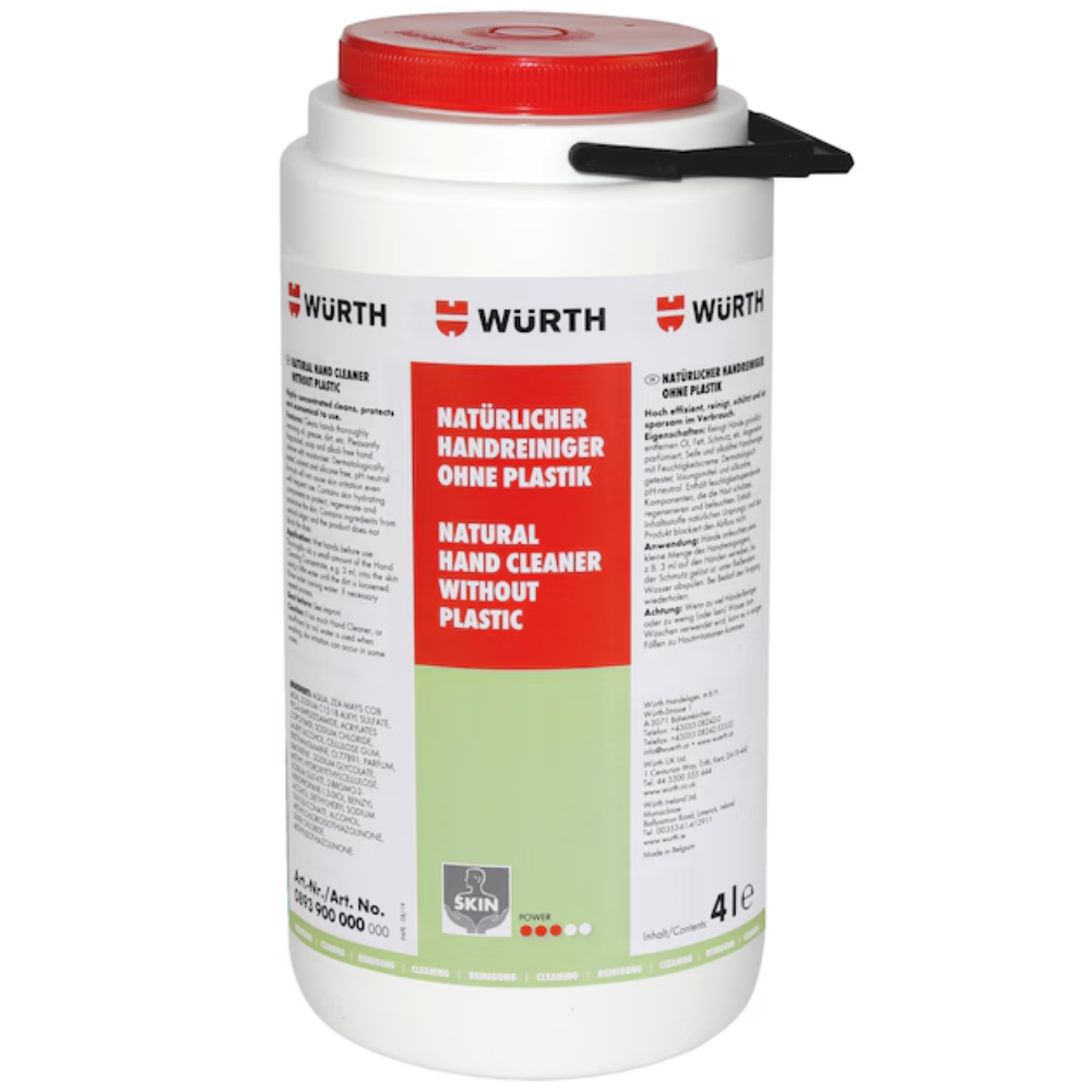Würth Natural Heavy Duty Hand Cleaner – 4 Litre | Eco-Friendly, Microplastic-Free & Powerful