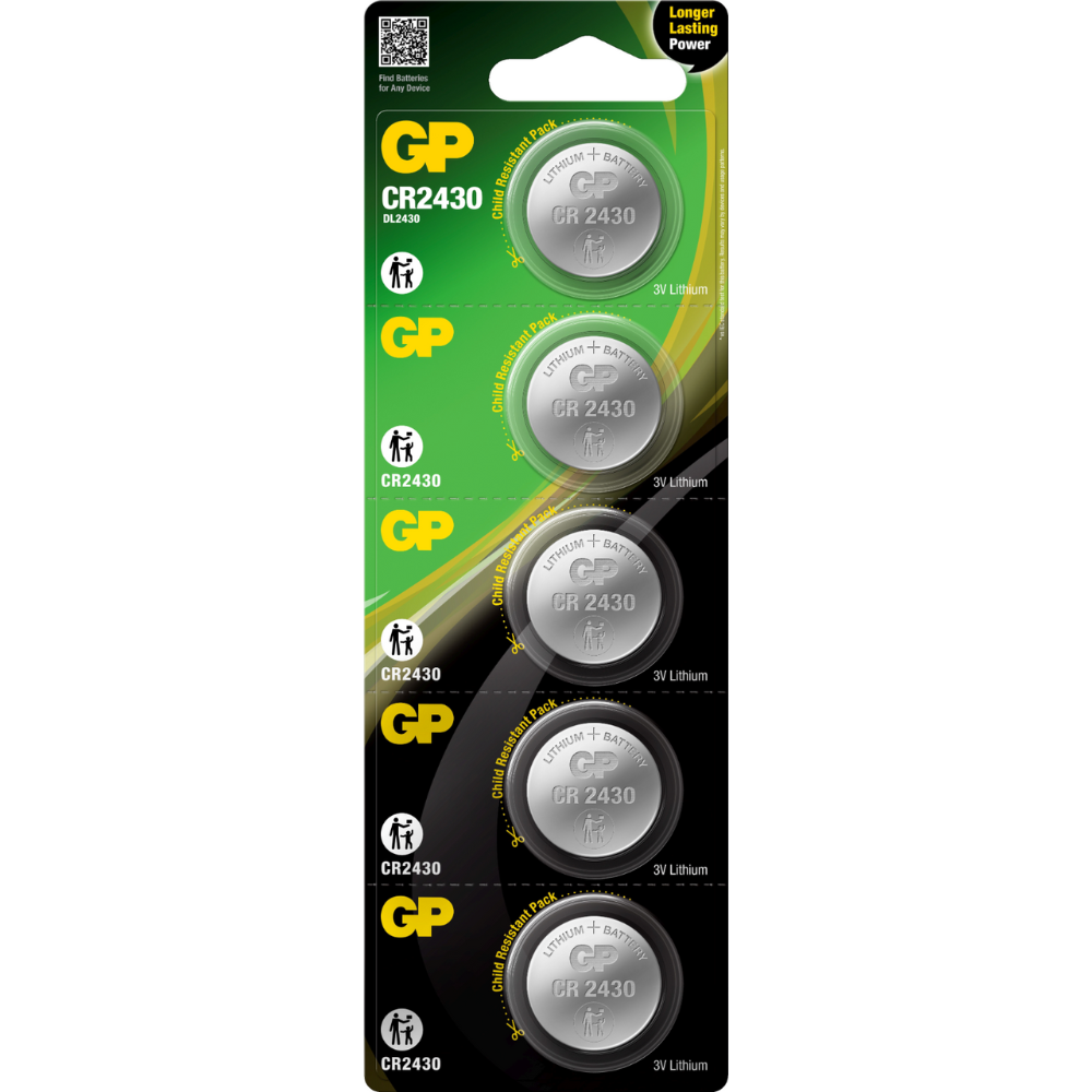 GP Lithium Coin Button Cell Batteries CR2430 – 10 Pack