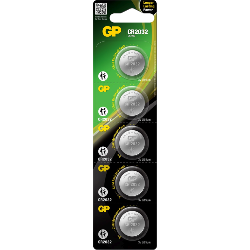 GP Lithium Coin Button Cell Batteries CR2032 – 10 Pack