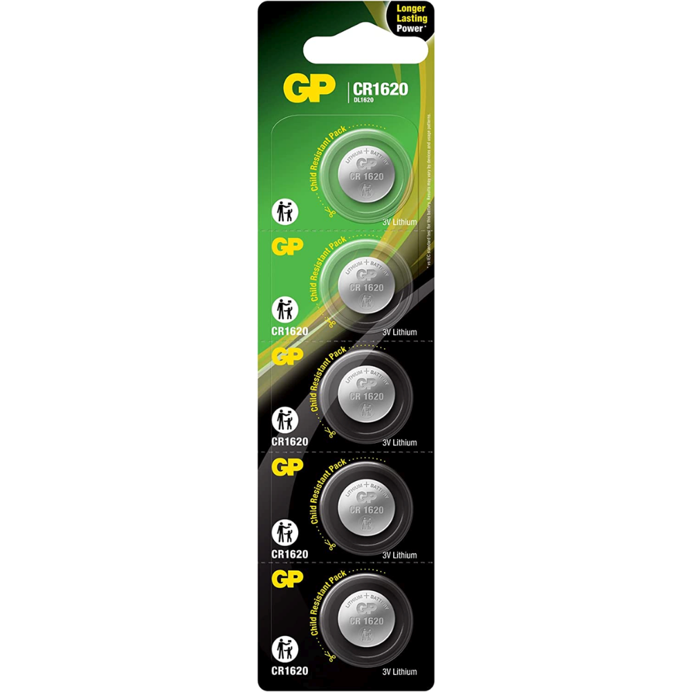 GP Lithium CoinsButton Cell Batteries CR1620 – 10 Pack