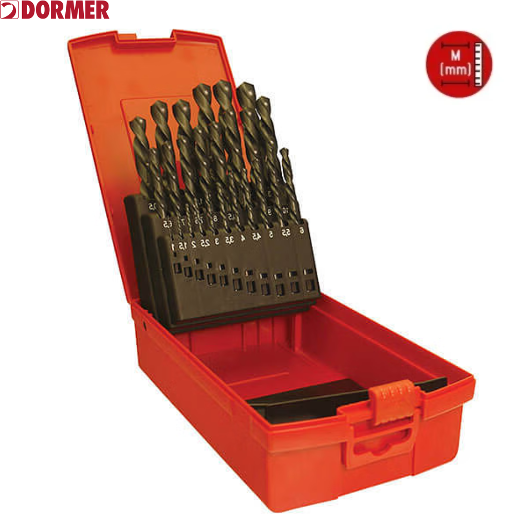 DORMER ‘A100’ HSS Jobber Twist Drill 25 Piece Set, Metric No. ‘204’