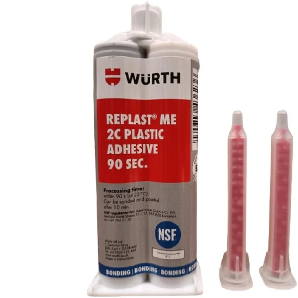 Würth REPLAST® ME – EASY Universal 2C NSF Plastic Repair Adhesive | Fast-Curing – 50ml
