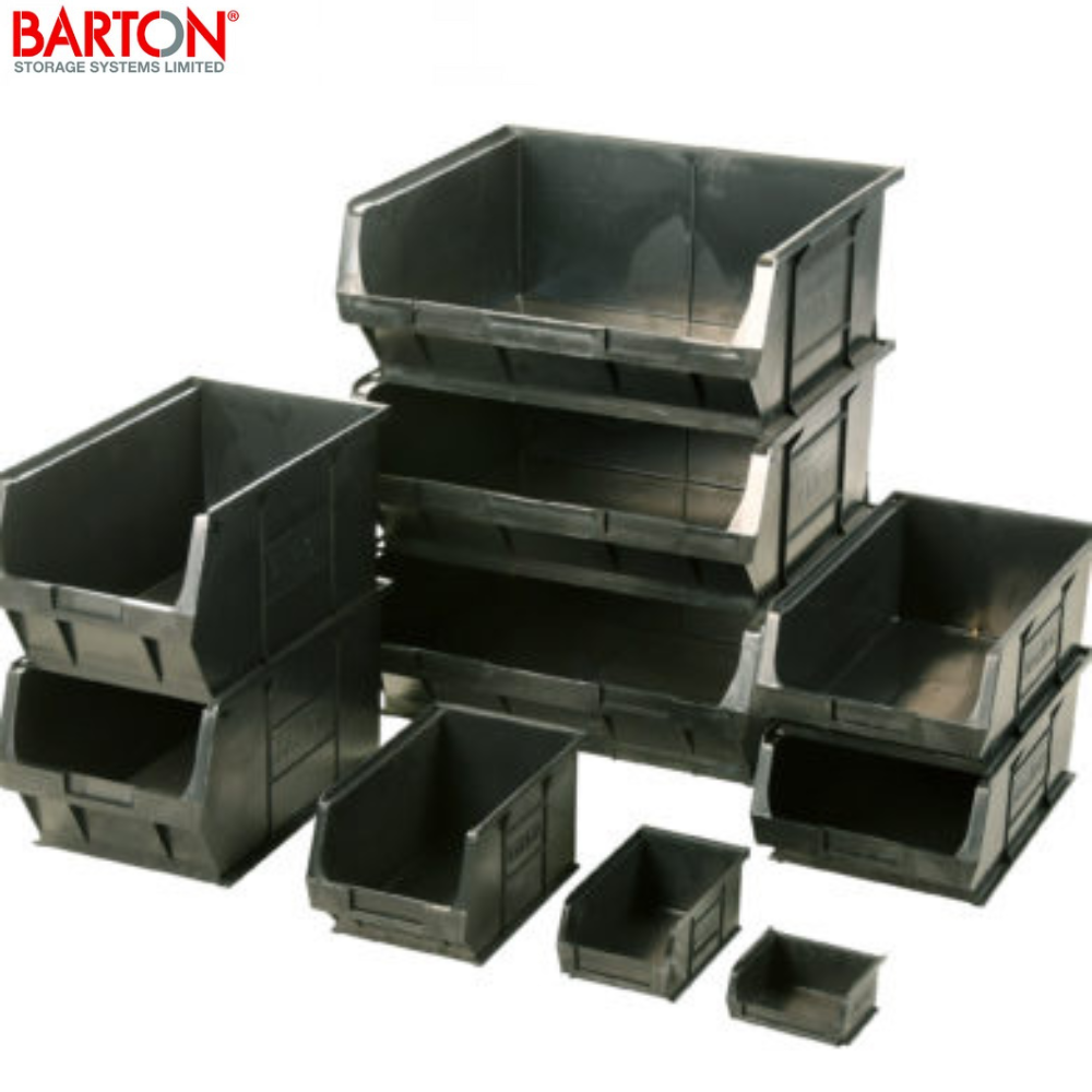 BARTON Black Plastic Parts Storage Lin Bins | Small – Large
