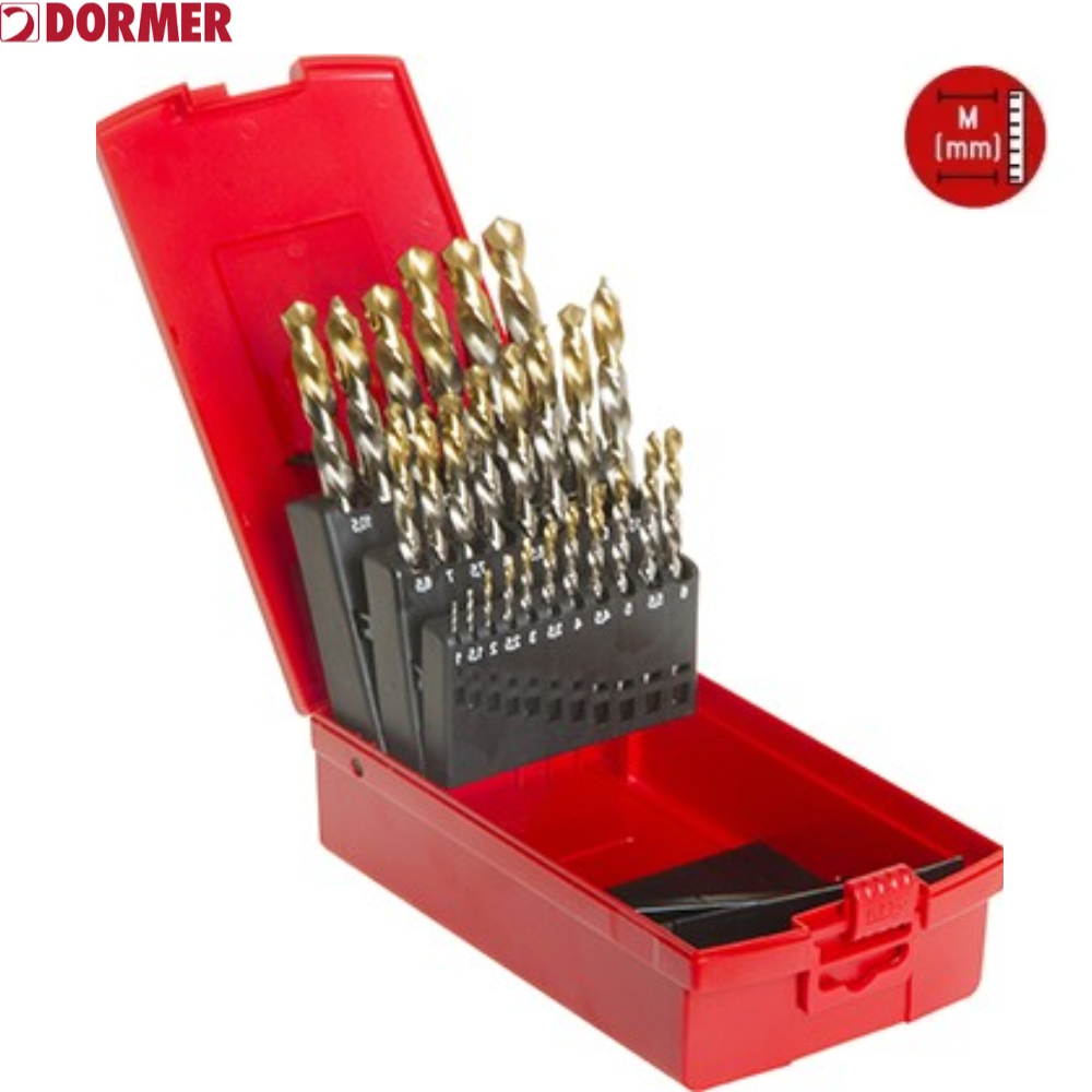 Dormer A002 HSS Jobber Twist Drill Bit Set – 25 Piece Metric Set No. 204