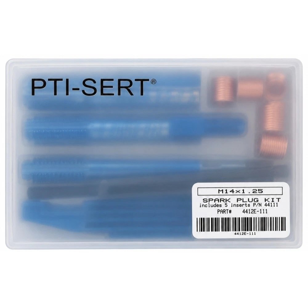 TIME-SERT 4412E-111 M14 x 1.25 Extended Spark Plug Thread Repair Kit box showing official product label and kit identification