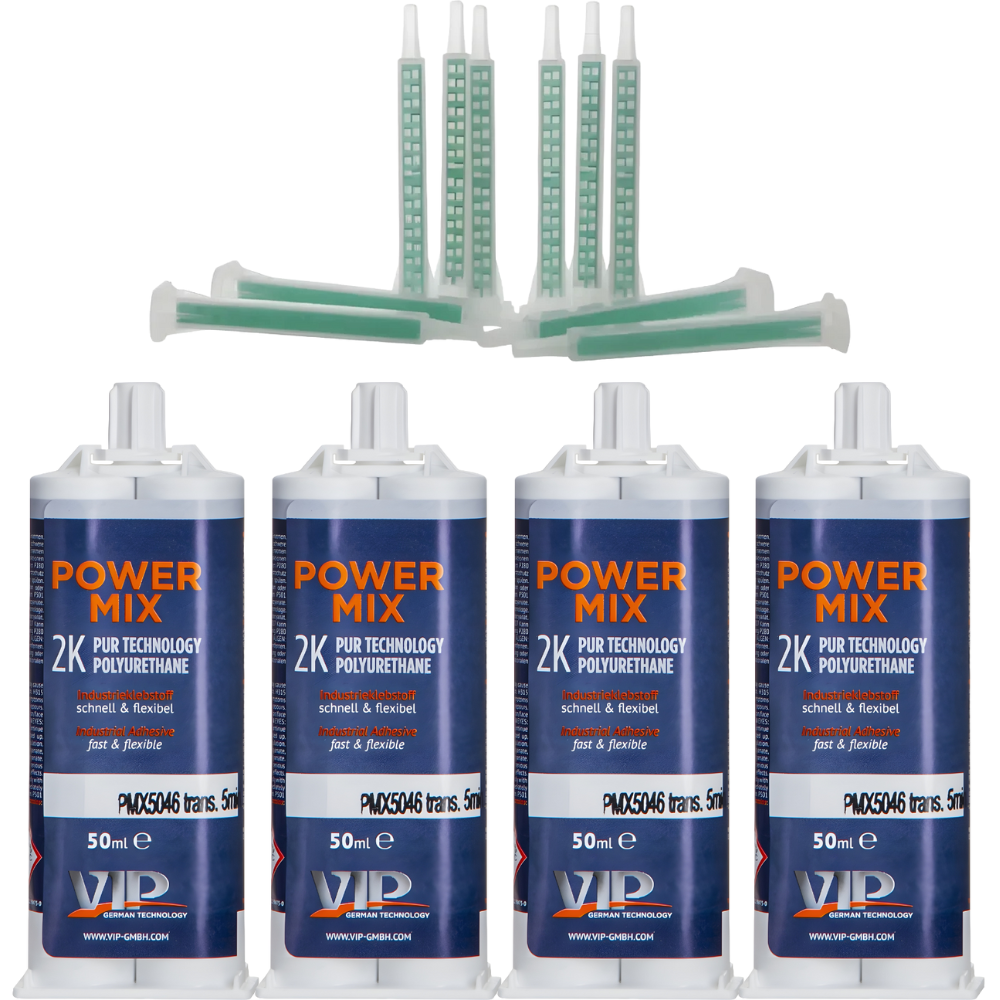 VIP Power Mix 2K Polyurethane Adhesive – Clear Universal Repair Kit | 5-Minute Fast Cure
