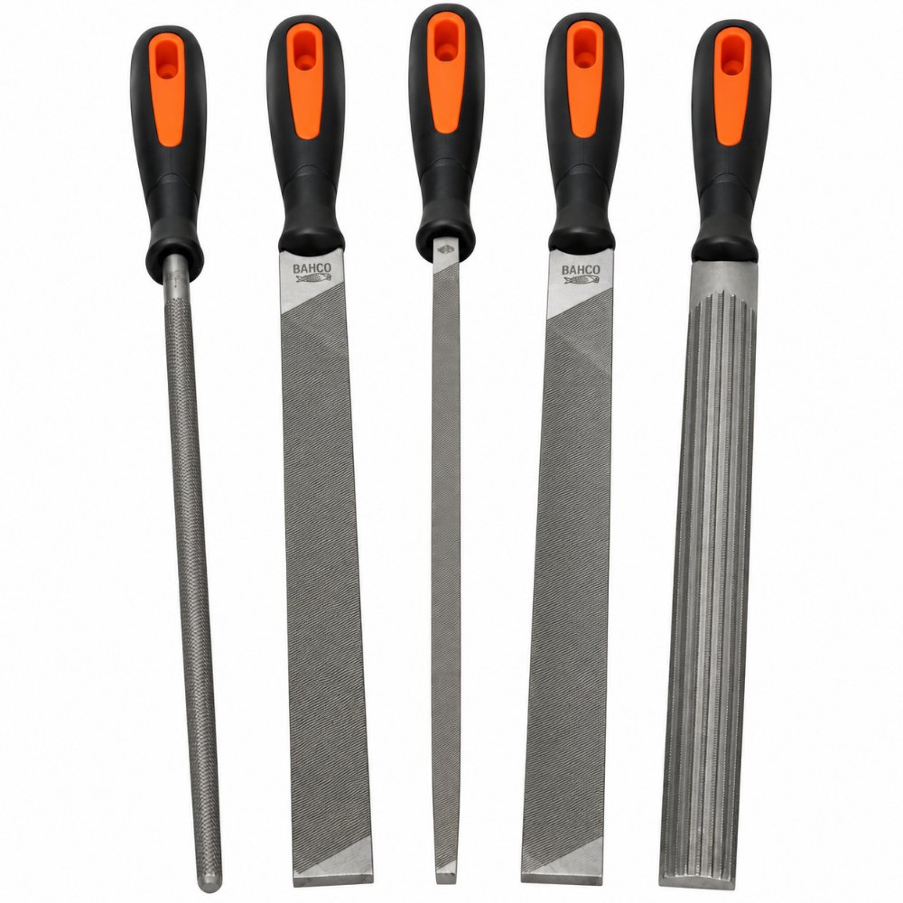 BAHCO Engineers’ File Set – 5 Piece – 250mm / 10″ – Bastard & Second Cut