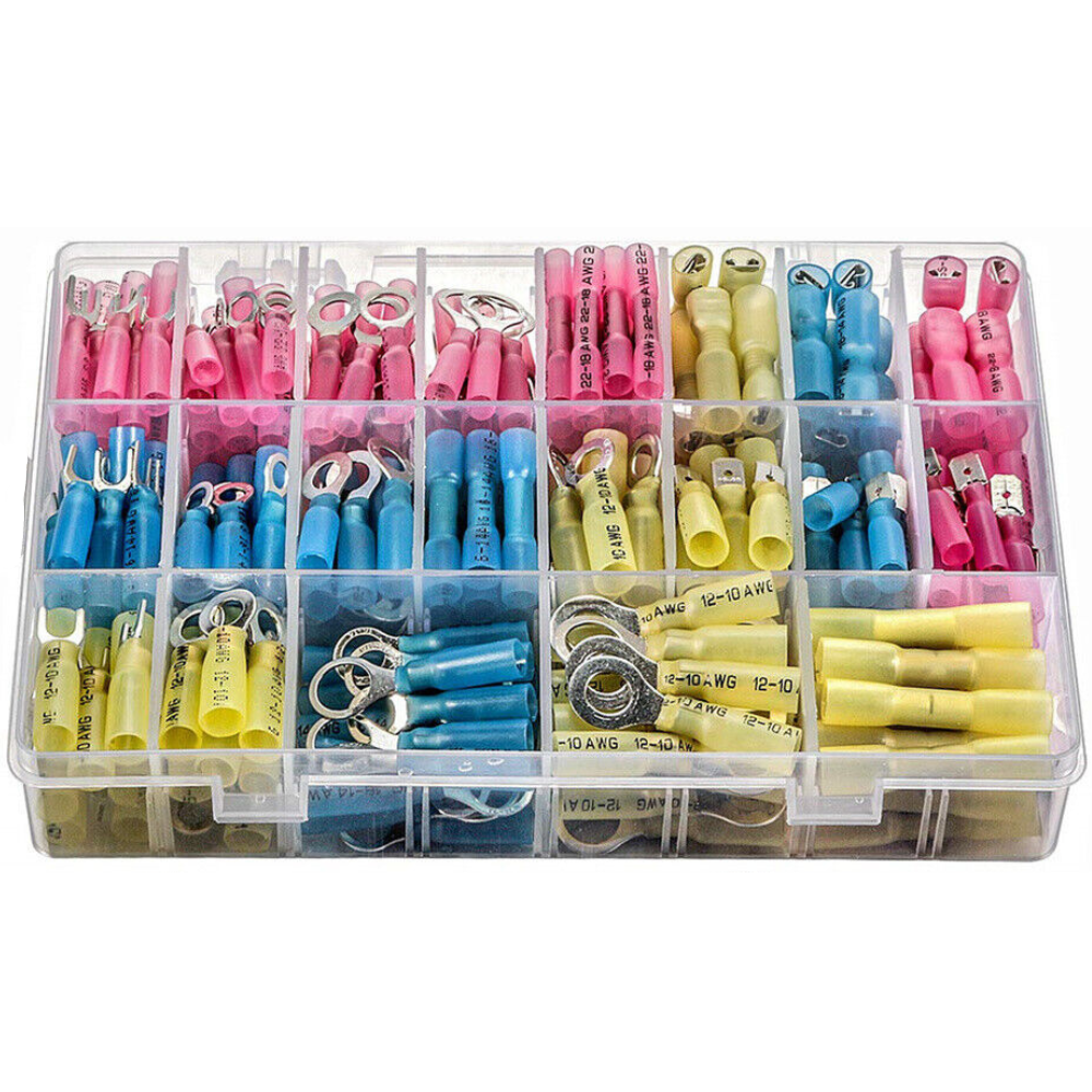 Assortment of Heat Shrink Wire Connector Terminals – 250 Piece