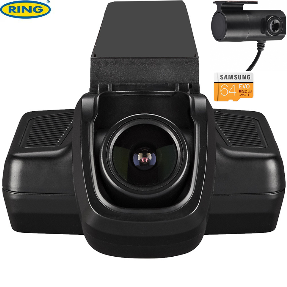 RING ‘Trade Pro2’ Dash Cam 2.4″ HD w/64GB Card – Shock Sensor + Cabin Camera