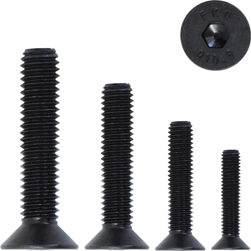 Black Socket Screws, Countersunk, Metric – High Tensile Grade 10.9 (Various Sizes)