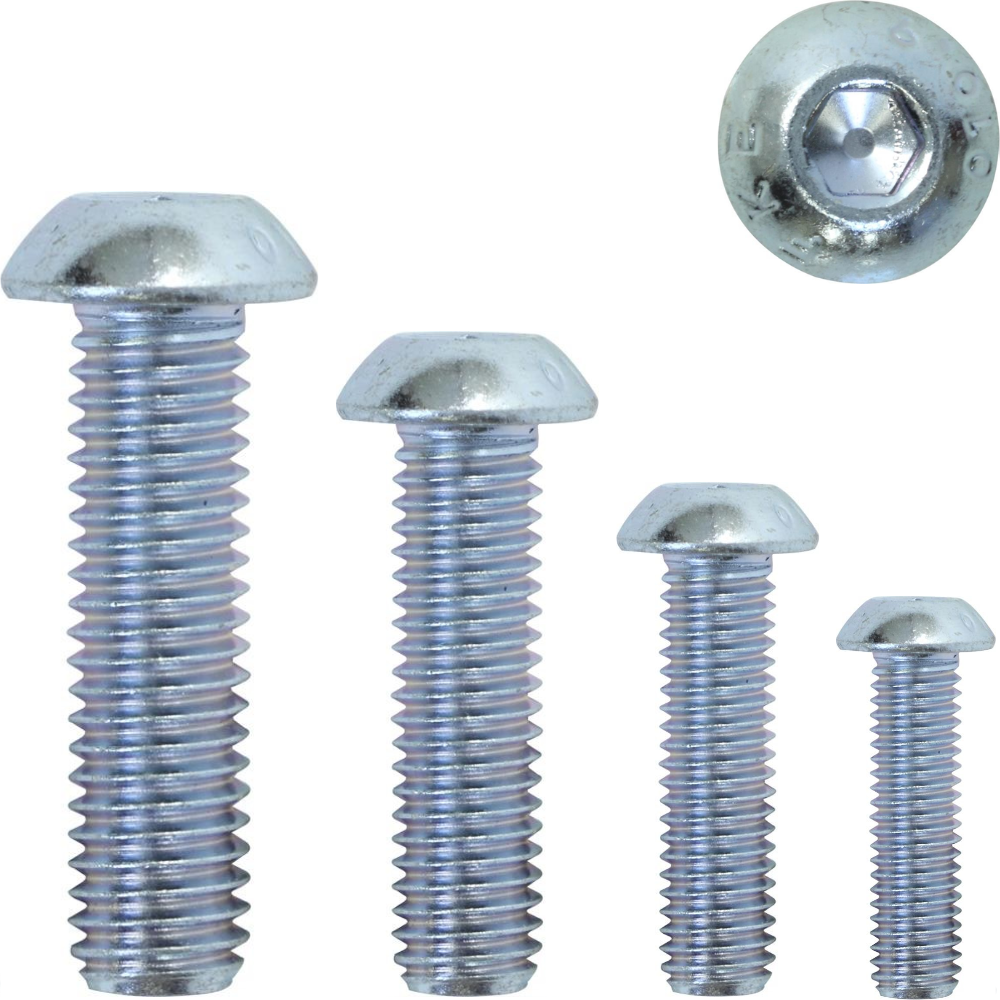 Button Head Socket Screws, Metric – High Tensile Grade 10.9 BZP (Various Sizes)