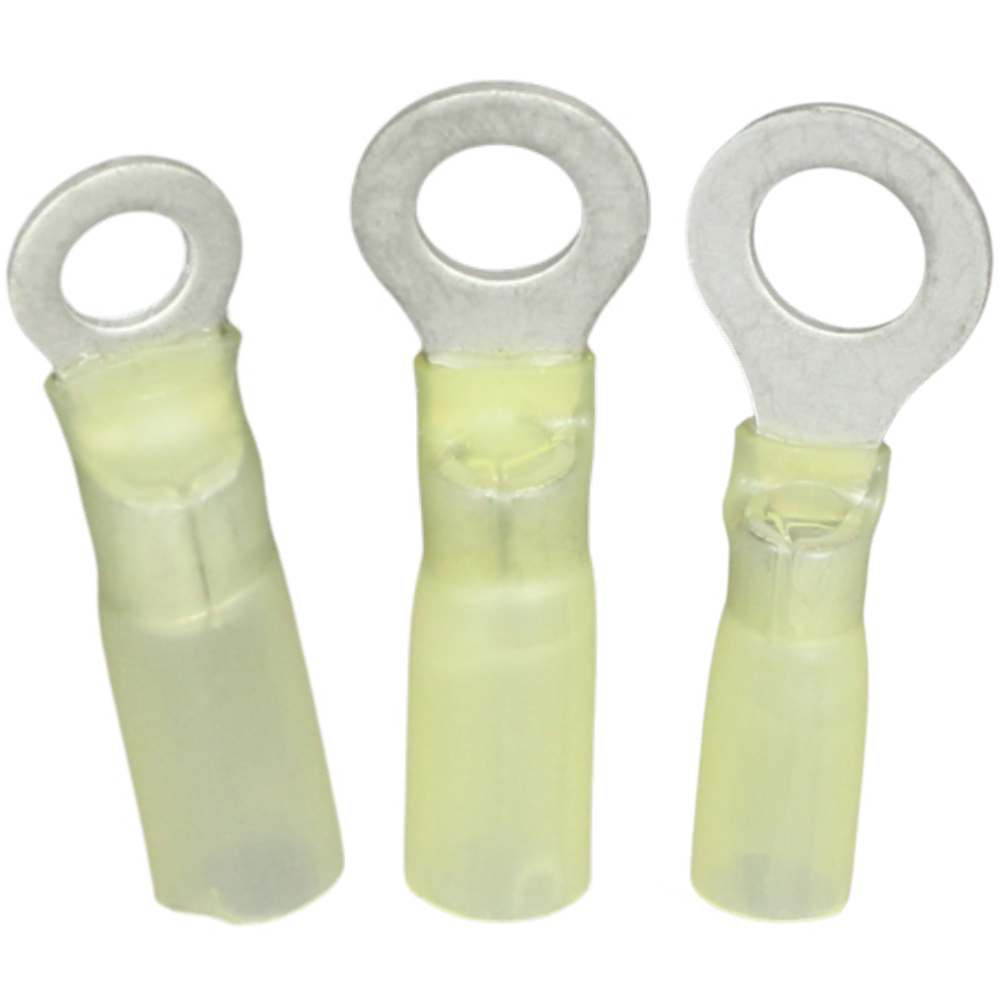 Yellow Heat Shrink Ring Terminals: Adhesive Lined | Insulated