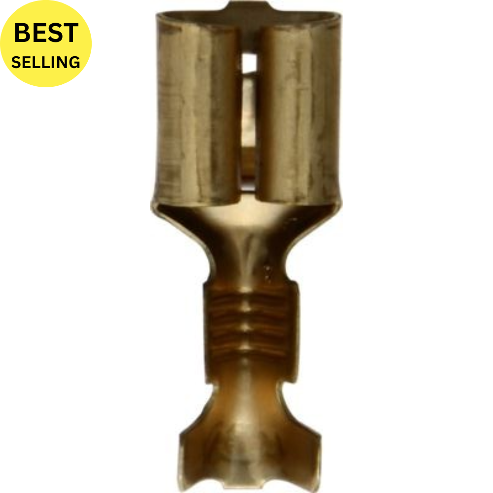 Non-Insulated Terminals Push-on Females – 6.3 mm Brass | Pack of 100