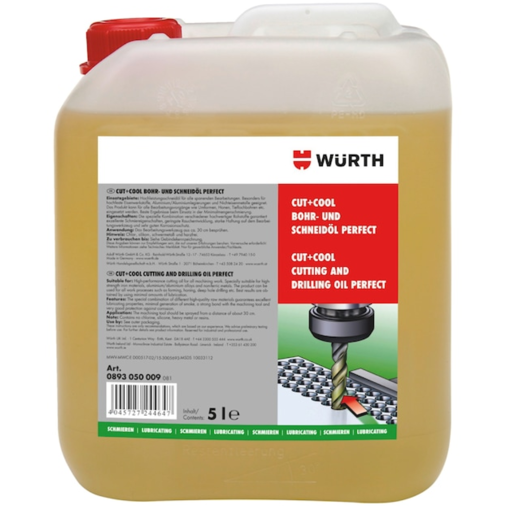 Würth Cut & Cool Perfect Drilling Cutting Oil – 5L | High-Performance Machining Fluid