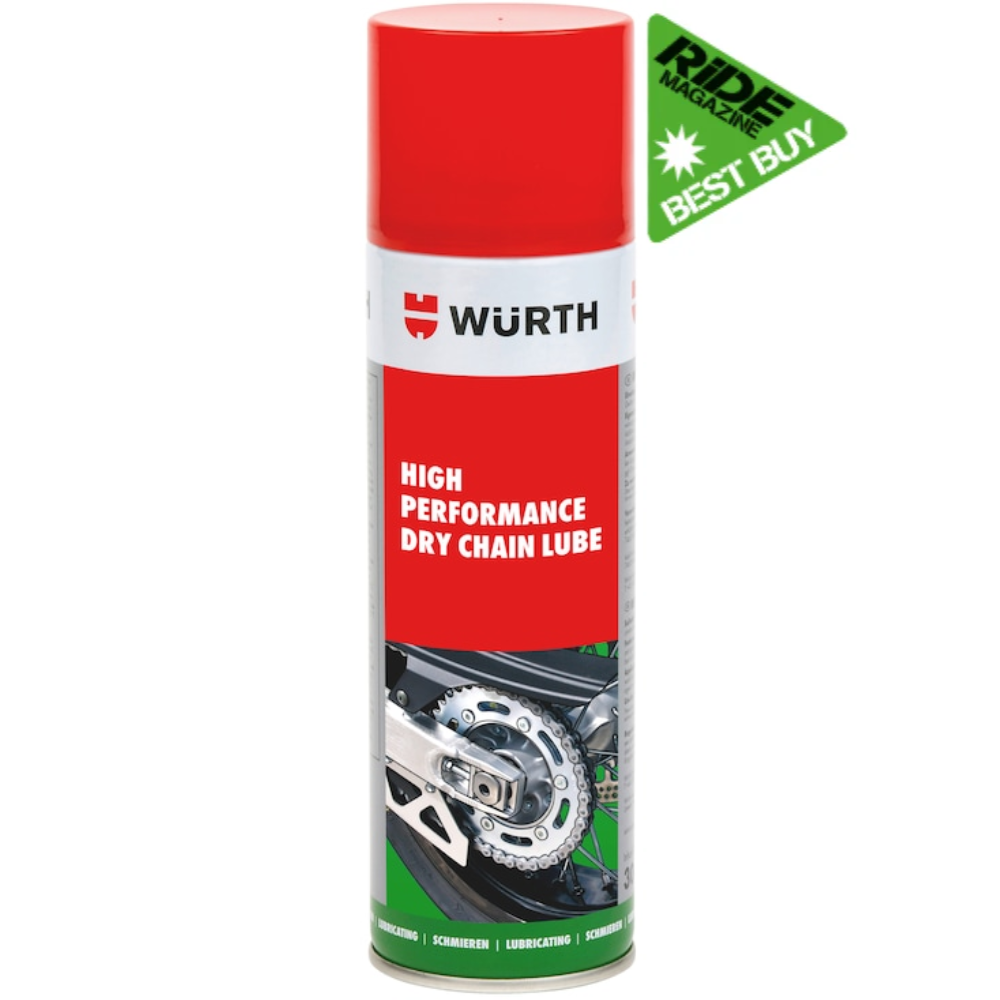 Würth High Performance Dry Motorcycle Chain Lube – 150 ml Aerosol | Long-Lasting Protection