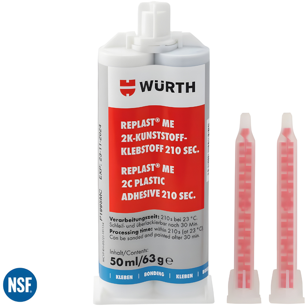 Würth REPLAST® ME 210 Sec Fast-Curing Universal Plastic Repair Adhesive | 50 ml