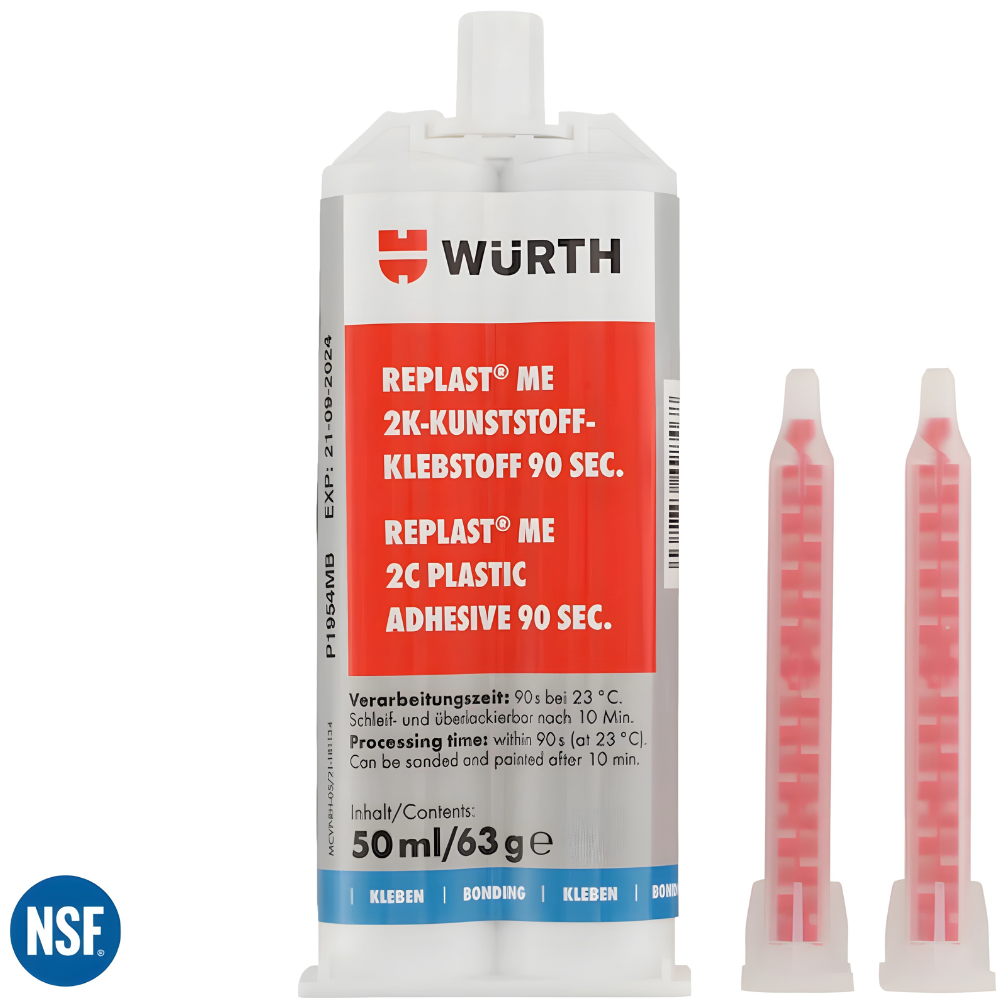 Würth REPLAST® ME 90 Sec Fast-Curing Universal Plastic Repair Adhesive | 50 ml