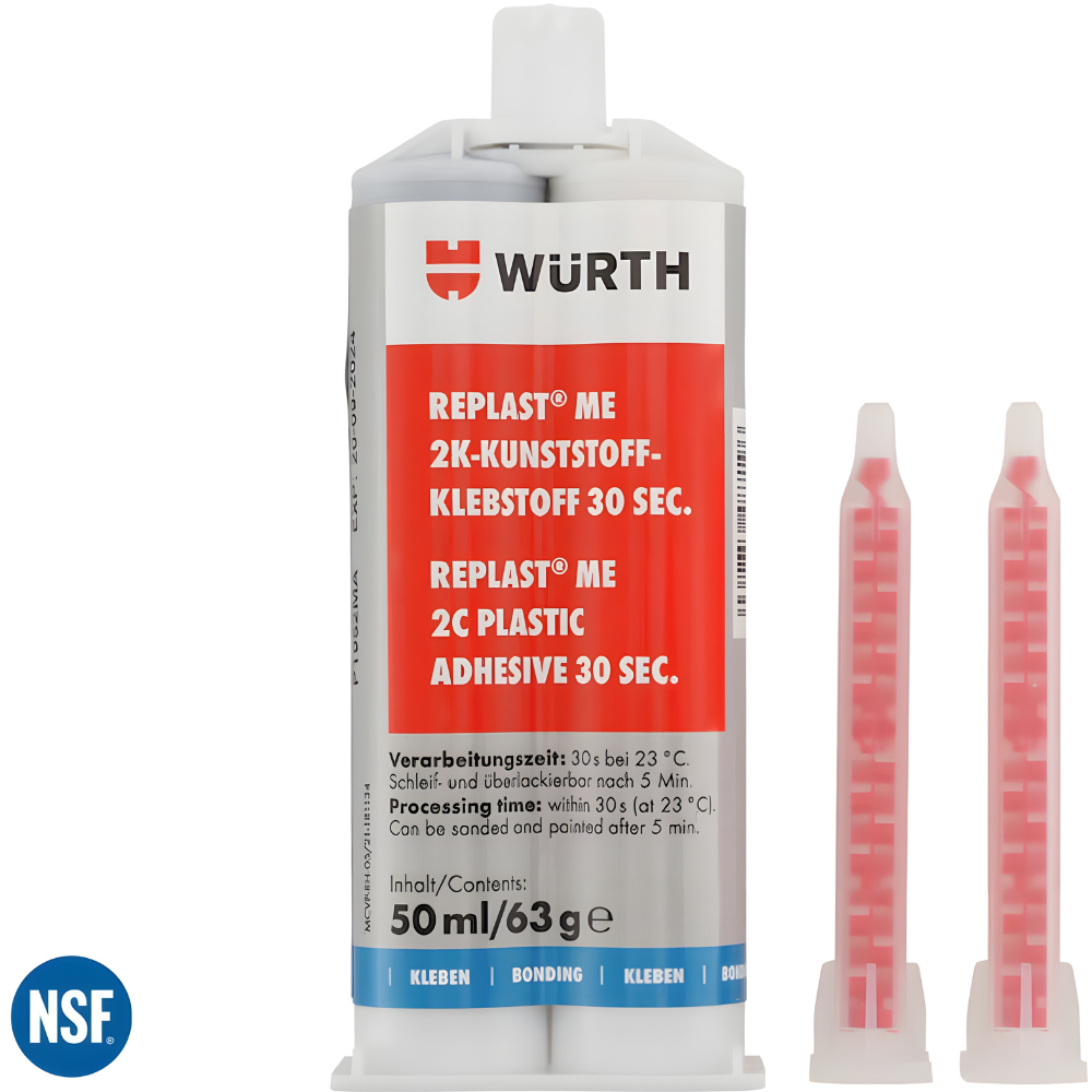 Würth REPLAST® ME 30 Sec Fast-Curing Universal Plastic Repair Adhesive | 50 ml