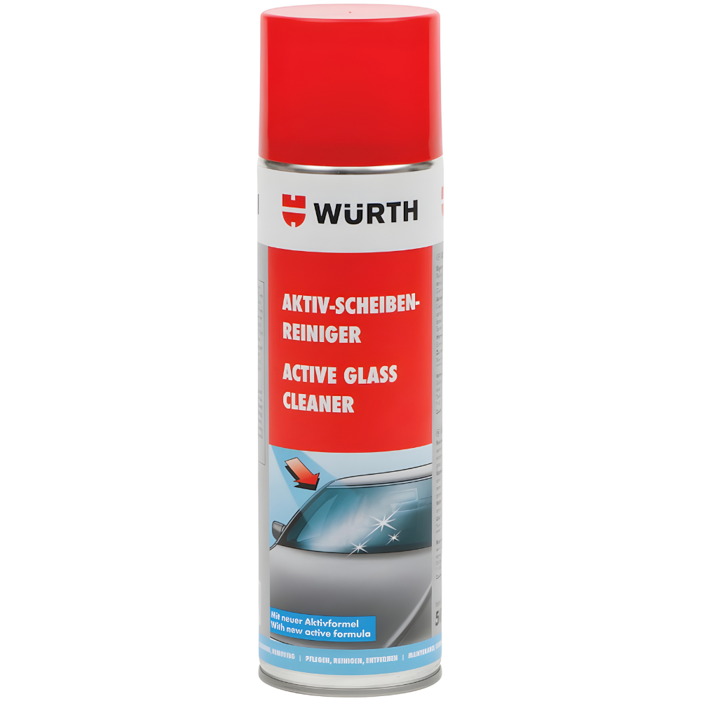 Würth Active Glass Cleaner 500ml – Streak-Free Multi-Surface Foam Spray