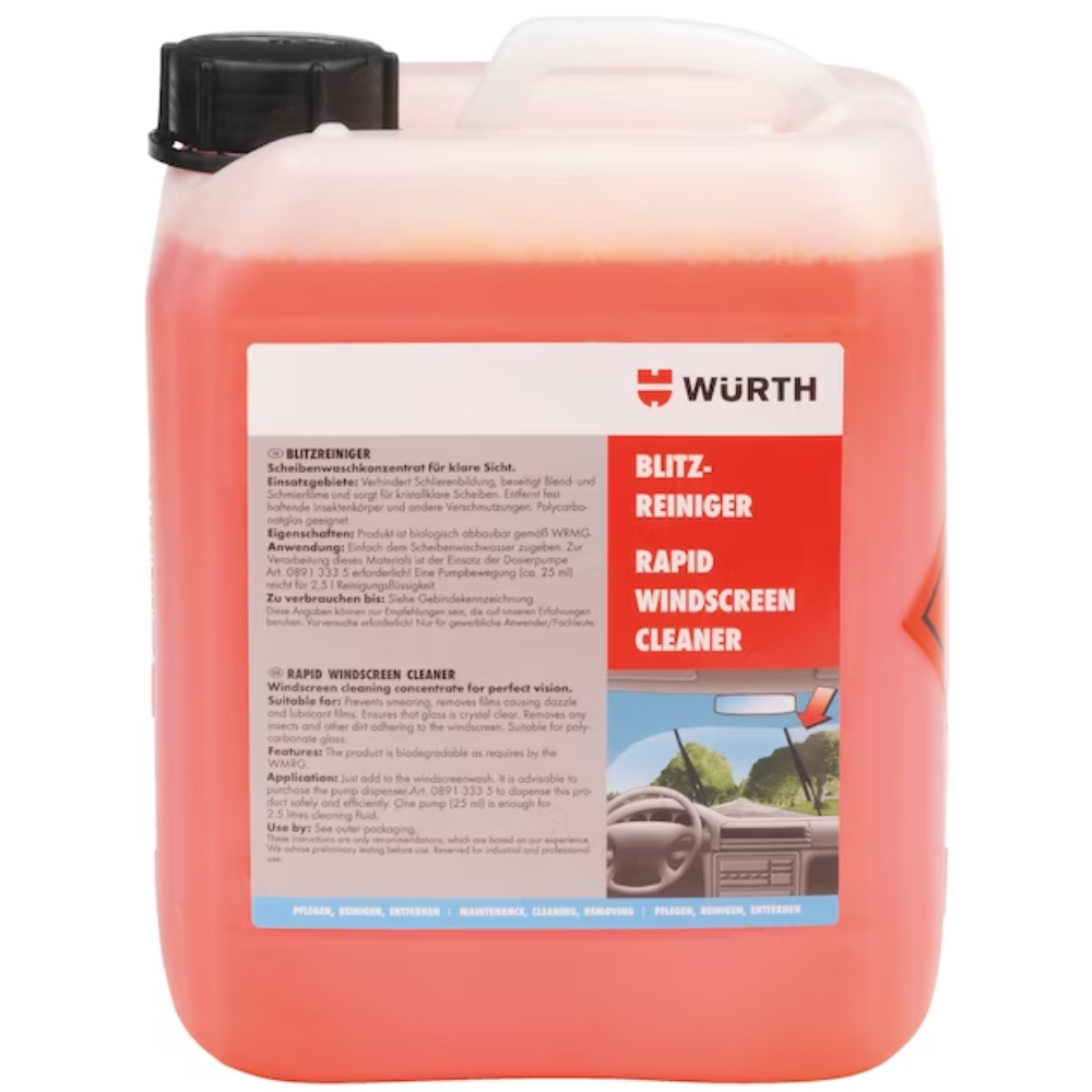 Würth Rapid Windscreen Cleaner – 5 Litre | High-Efficiency Glass Cleaner