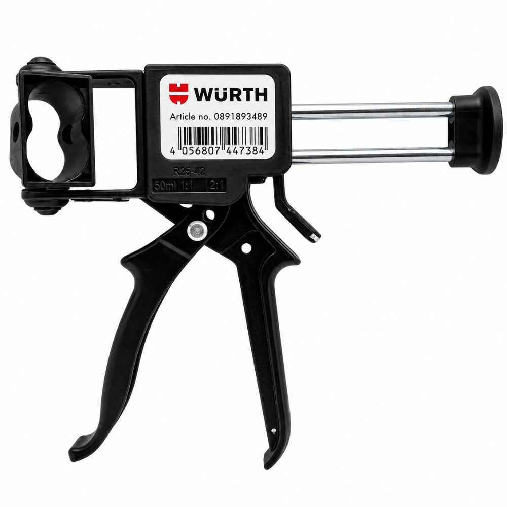 Würth double cartridge gun for 50ml with ergonomic design and high-quality materials.