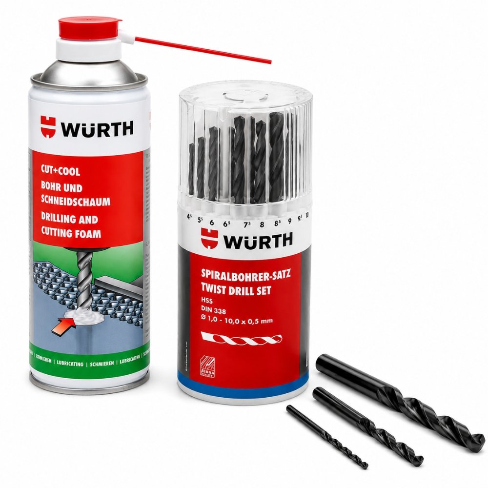 Würth Steel Fabrication Bundle – 19 HSS Drill Bits & Cutting Foam