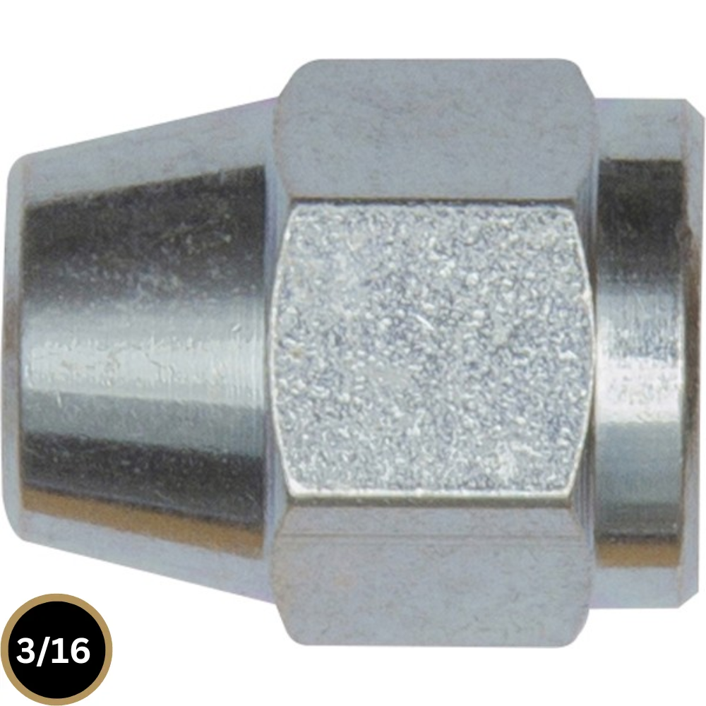 Female Brake Nuts Imperial 3/8″ UNF x  16mm – Short – 50 Pack