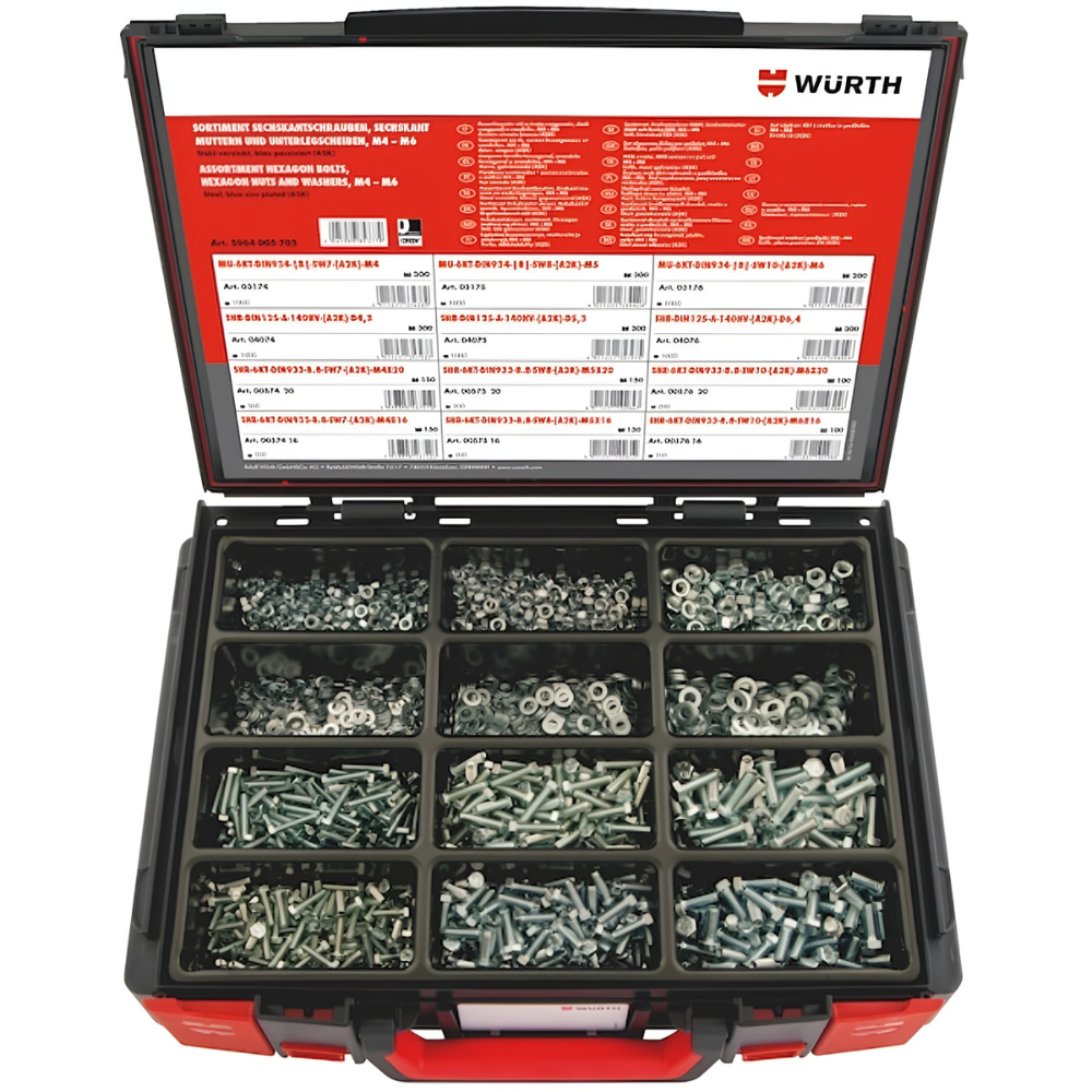 Würth ORSY® Fastener Assortment – 2400-Piece Zinc-Plated Kit