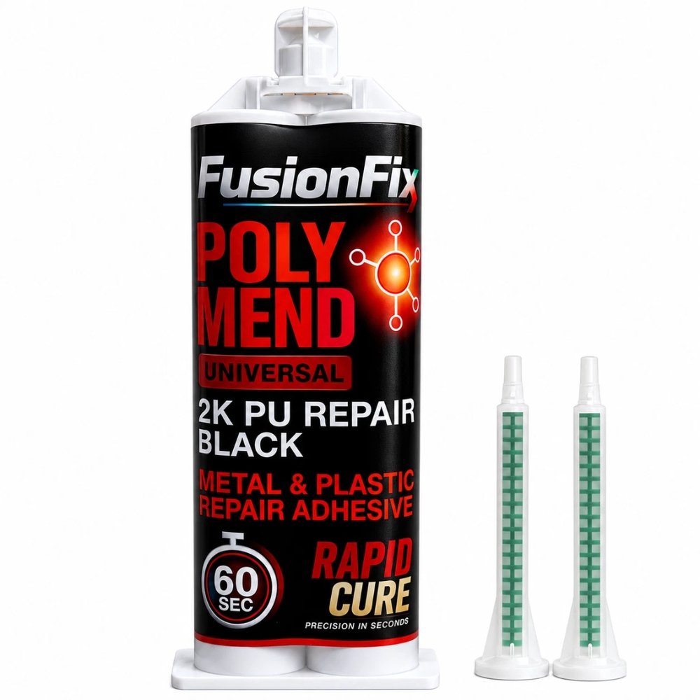 2K Plastic Metal Glue – Polymend PU Repair Adhesive (Black) 50ml