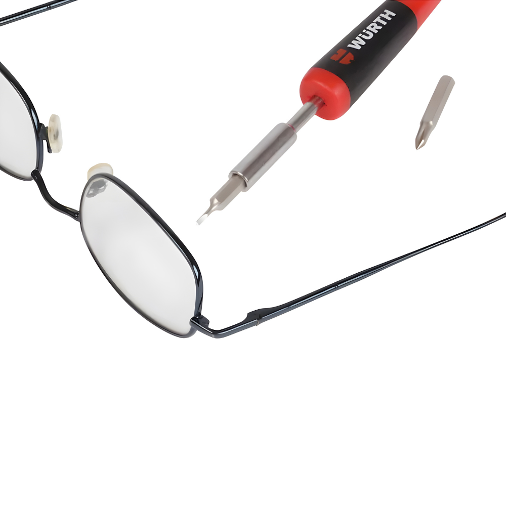wurth-precision-screwdriver-set-29pcs-use-glasses Würth Precision Screwdriver Set 29 PCS used for glasses repair with fine screwdriver and precision bits.