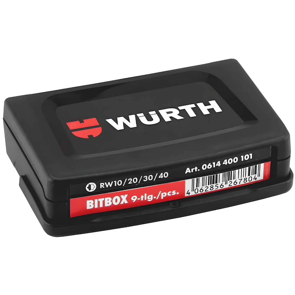 wurth-rw-bit-set-9pcs-closed-box wurth rw bit set 9pcs closed compact box for storage and transport in workshops or on belts