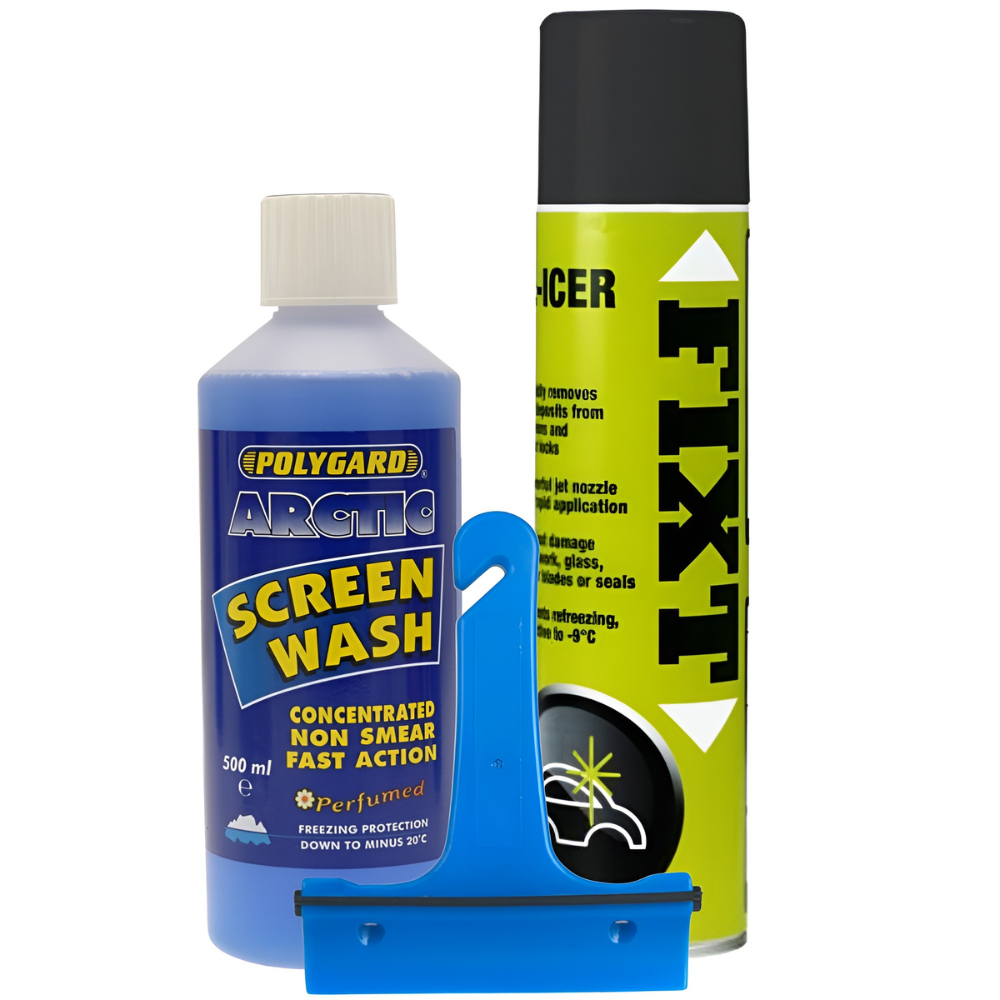 Winter Car Kit – De-Icer, Screenwash & Scraper
