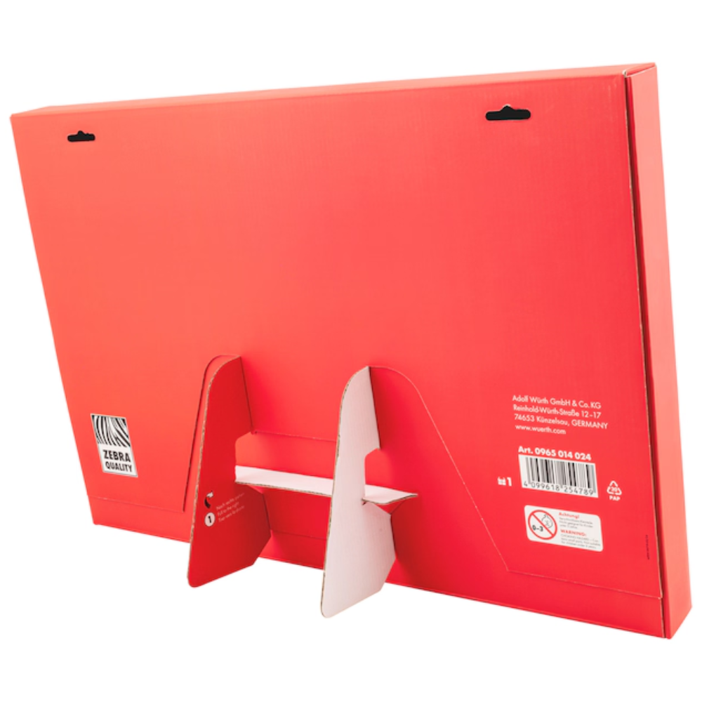 Würth Advent Calendar 24 Pieces – Back of box showing display stand and packaging details