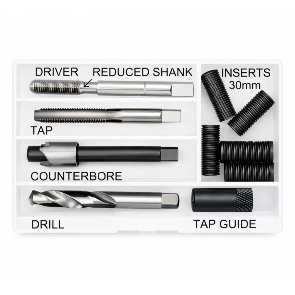 TIME-SERT® Thread Repair Kit – M8 x 1.25 w/ 30mm Inserts (10-Piece Set)