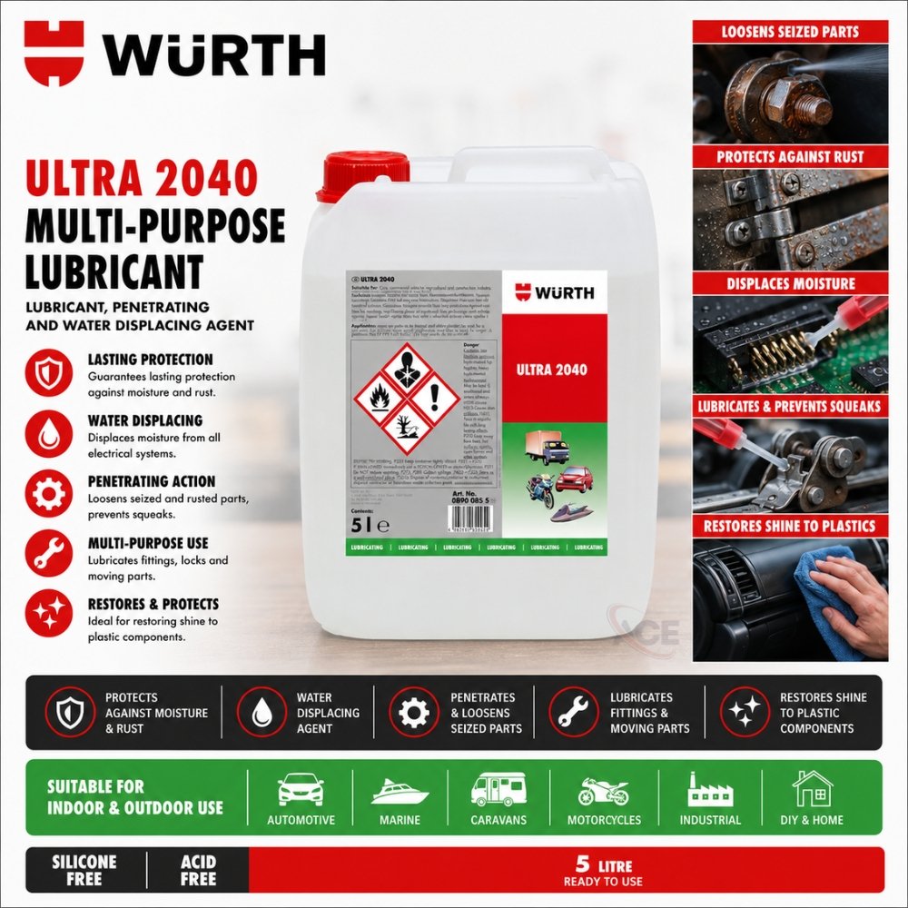 Würth Ultra 2040 lubricant with penetrating, water displacing and rust protection properties
