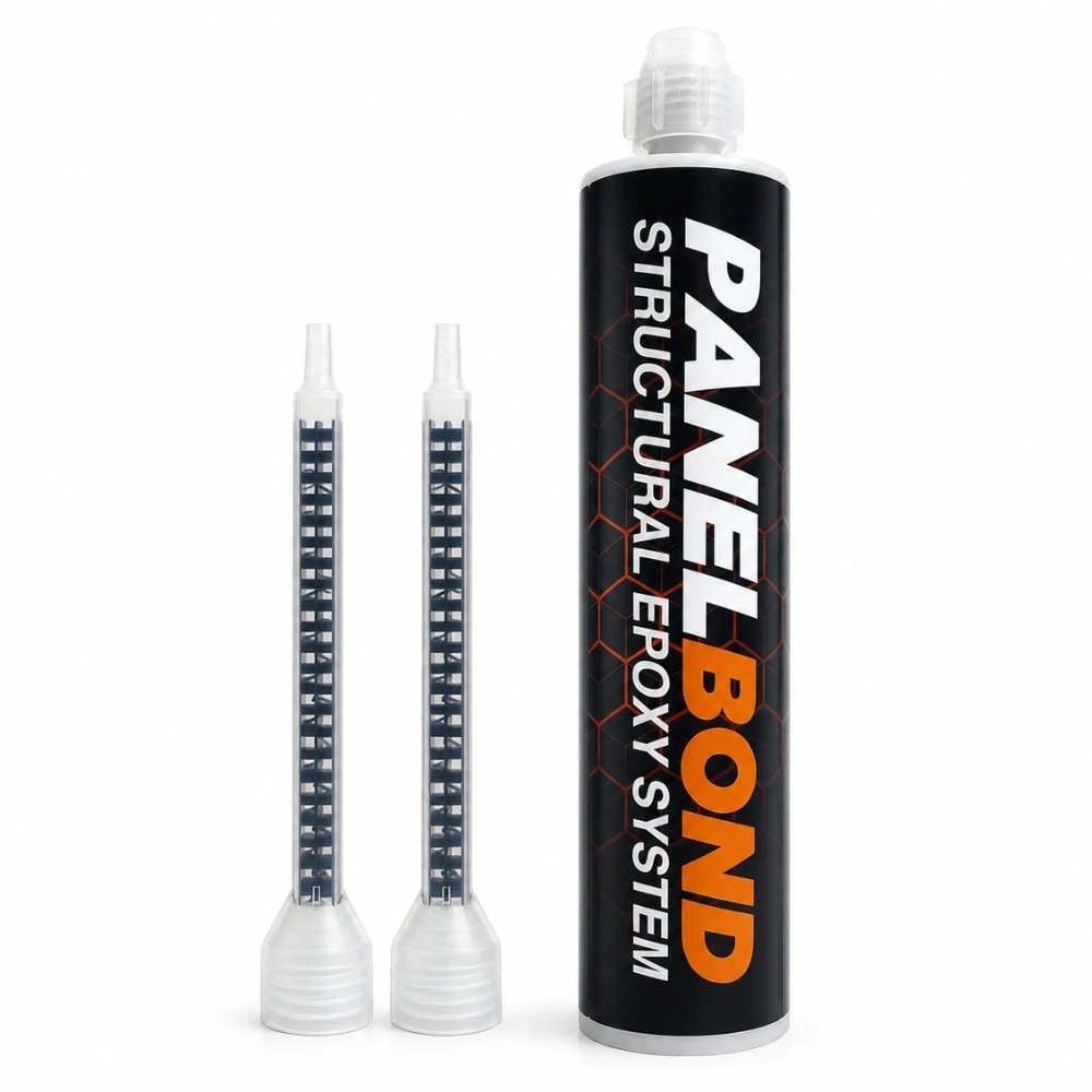 Panel Bond 2K Structural Epoxy Adhesive 195ml with two static mixing nozzles
