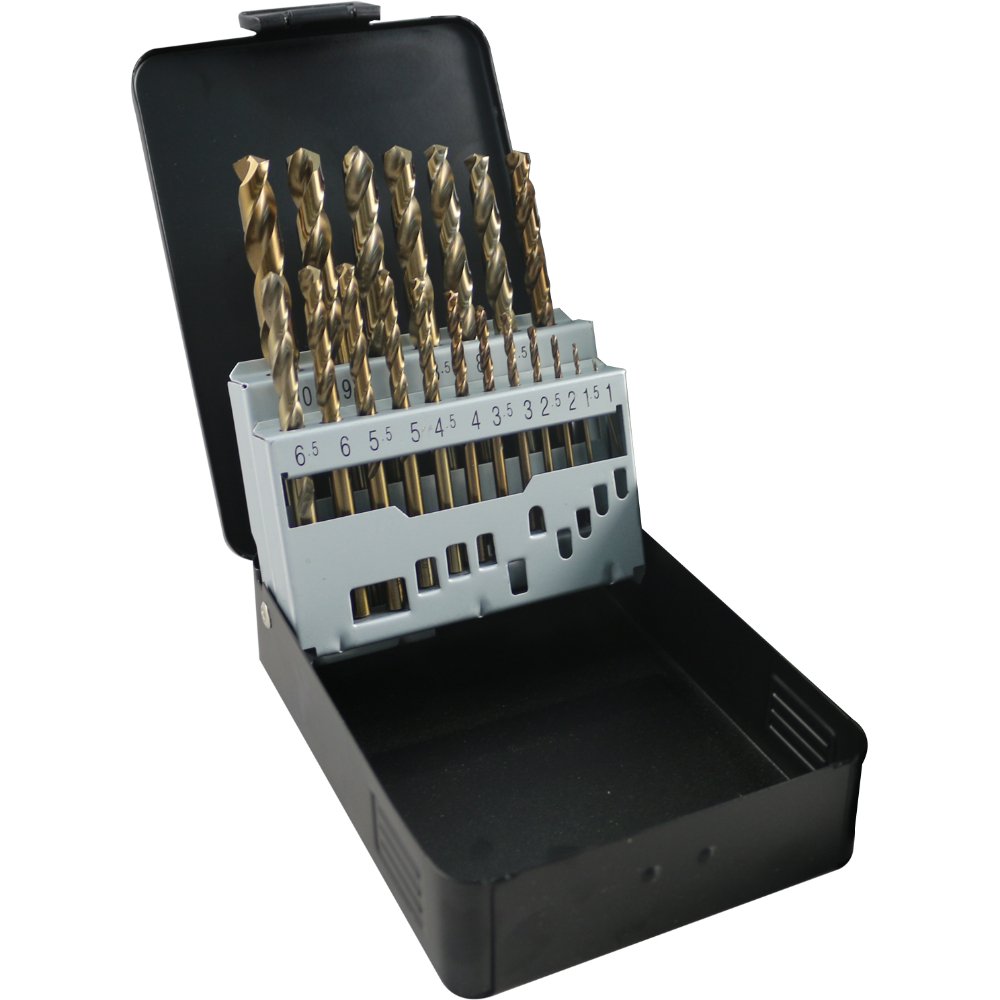 ABRACS HSS-Co M35 Cobalt Drill Bit Set – 19 Piece – 1-10mm