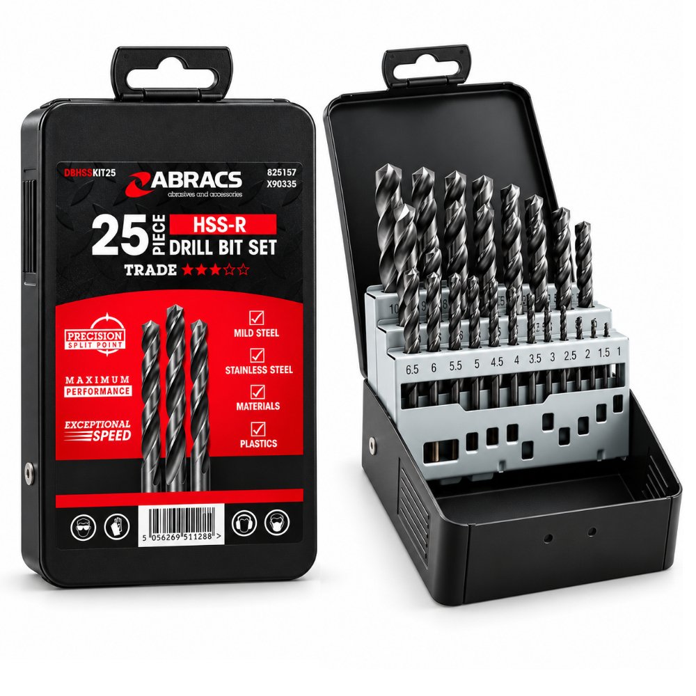 ABRACS HSS Roll Forged Drill Bit Set – 1-13mm (25 Piece)