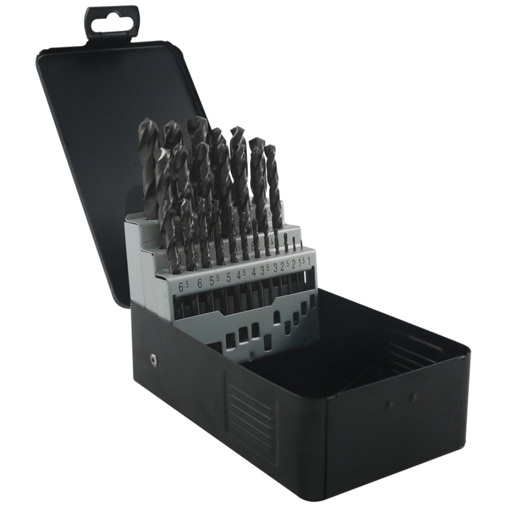 ABRACS 25 piece HSS roll forged drill bit set 1-13mm open case